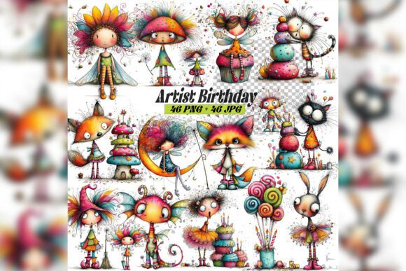 Download Whimsical Artist Birthday Cake - Artist Collection