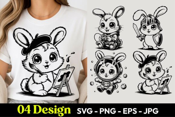 Download Artist Bunny Cartoon SVG PNG - Artist Collection