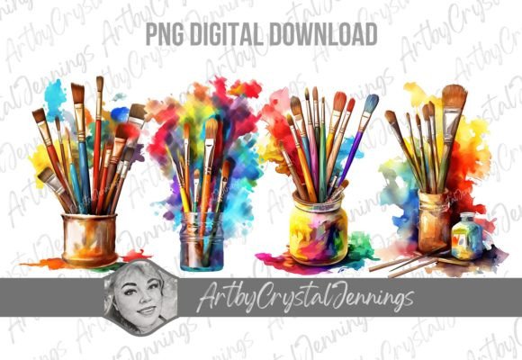 Download Colorful Artist Paint Brushes PNG - Artist Collection